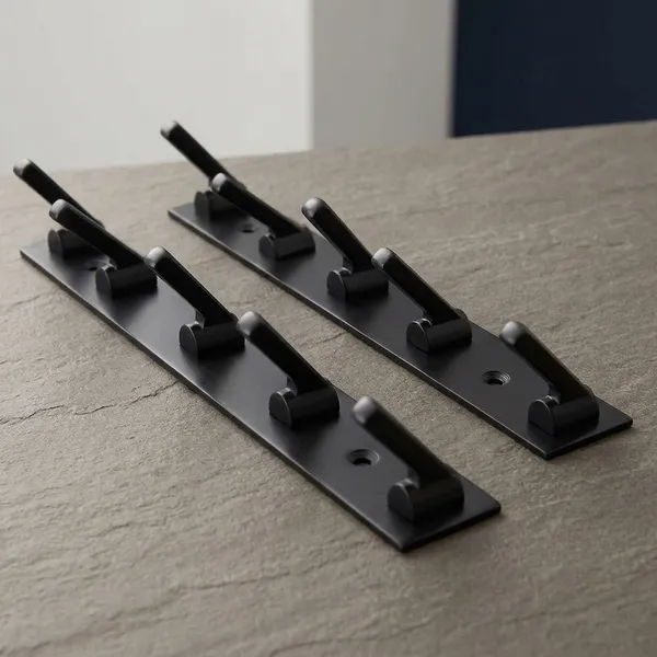 Stainless_Steel_Black_5-Pin_Cloth_Hook_Rail_Pack_Of_2