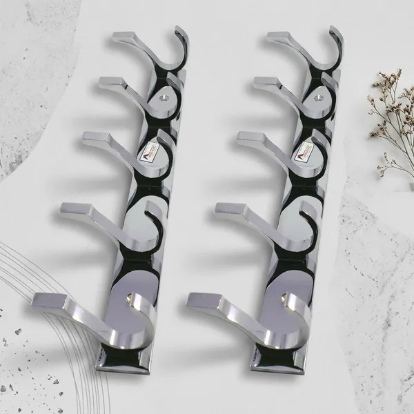 Aluminium_Modern_Silver_5-Pin_Wall_Mounted_Cloth_Hook_Rail_Pack_Of_2