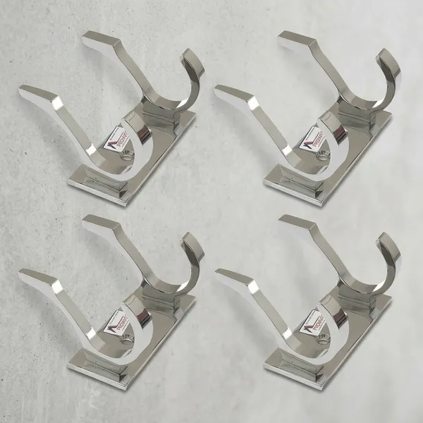 Aluminium_Modern_Silver_2-Pin_Wall_Mounted_Double_Cloth_Hook_Pack_Of_4