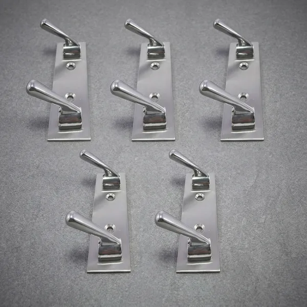 Stainless_Steel_Wall_Mounted_2-Pin_Double_Cloth_Hook_Pack_Of_5