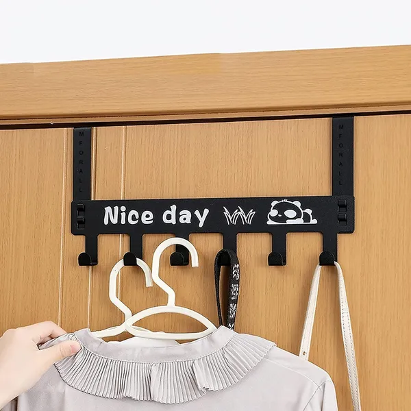 PROMIXO_6_Hook_Over_Door_Hanger_Rack_–_Metal_Door_Hook_for_Clothes,_Towels,_Bags,_Coats_&_Accessories_|_No_Drill_Organizer
