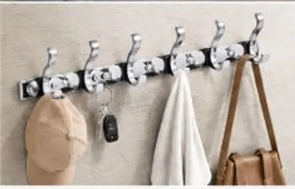 Aluminium_Modern_Silver_5-Pin_Wall_Mounted_Cloth_Hook_Rail_Pack_Of_2
