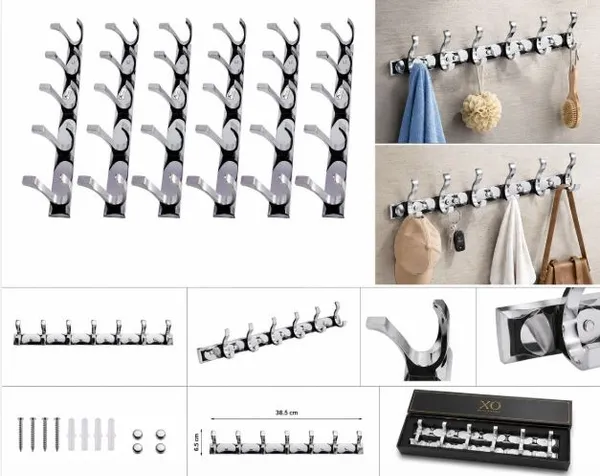 Aluminium_Modern_Silver_5-Pin_Wall_Mounted_Cloth_Hook_Rail_Pack_Of_2