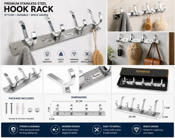 Aluminium_Modern_Silver_4-Pin_Wall_Mounted_Cloth_Hook_Rail_Pack_Of_3