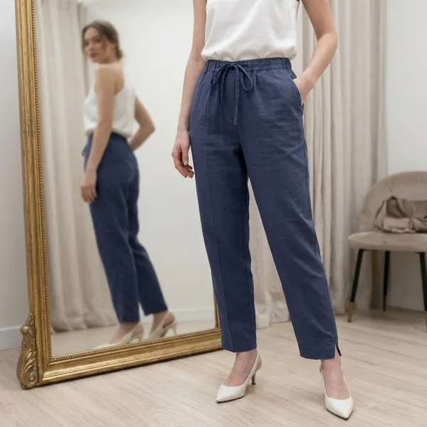 KIAE_Premium_Cotton-Linen_Relaxed_Trousers_–_Navy_Blue