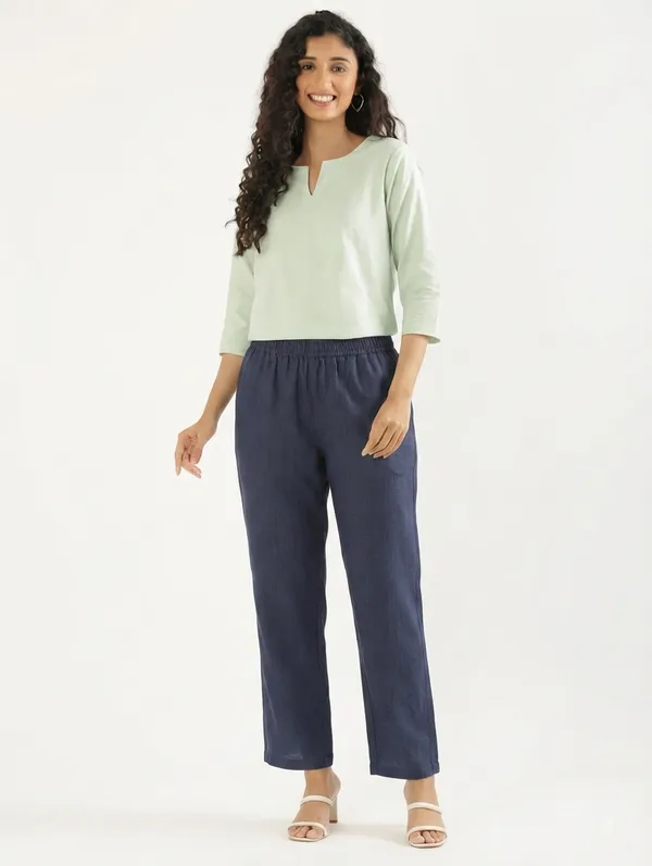 KIAE_Premium_Cotton-Linen_Relaxed_Trousers_–_Navy_Blue