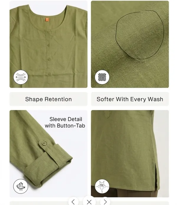 KIAE_Premium_Cotton-Linen_Short_Kurti_–_Light_Olive