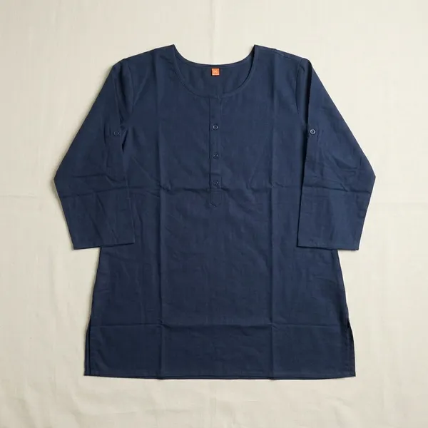 KIAE_Premium_Cotton-Linen_Short_Kurti_–_Navy_Blue