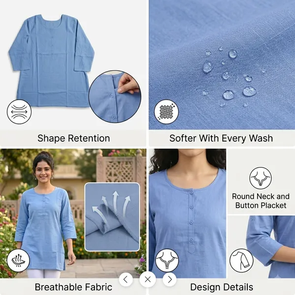KIAE_Premium_Cotton-Linen_Short_Kurti_–_Sky_Blue