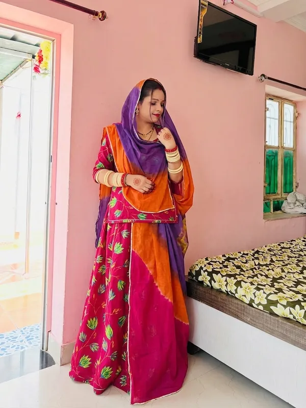 KIAE_Women_Traditional_Cotton_Printed_Rajasthani_Rajputi_Suit_Material_with_Multi-Color_Odhani/Dupatta