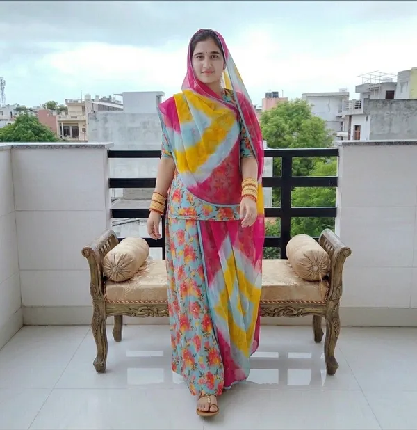 KIAE_Women's_Floral_Printed_Cotton_Rajputi_Poshak_with_Multi-Color_Tie-Dye_Odhani_|_Traditional_Rajasthani_Ethnic_Wear_for_Festivals_&_Wedding