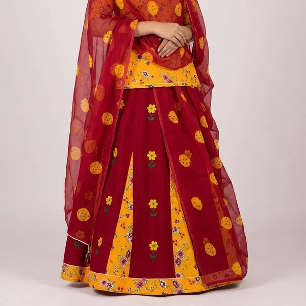 Red_Yellow_Cotton_Semi-Stitched_Rajputi_Poshak_For_Women