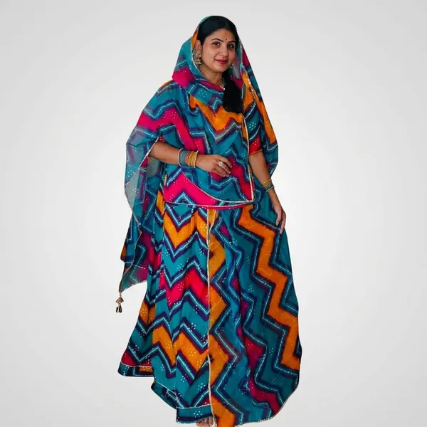 Multicolor_Cotton_Semi-Stitched_Rajputi_Poshak_For_Women