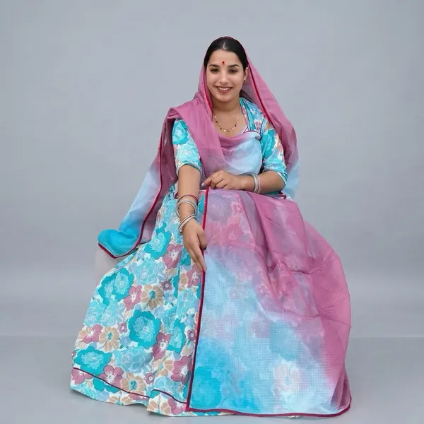 Multicolor_Cotton_Semi-Stitched_Rajputi_Poshak_For_Women