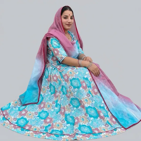 Multicolor_Cotton_Semi-Stitched_Rajputi_Poshak_For_Women