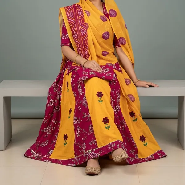 Yellow_Pink_Cotton_Floral_Unstitched_Poshak_Fabric_Set_For_Women