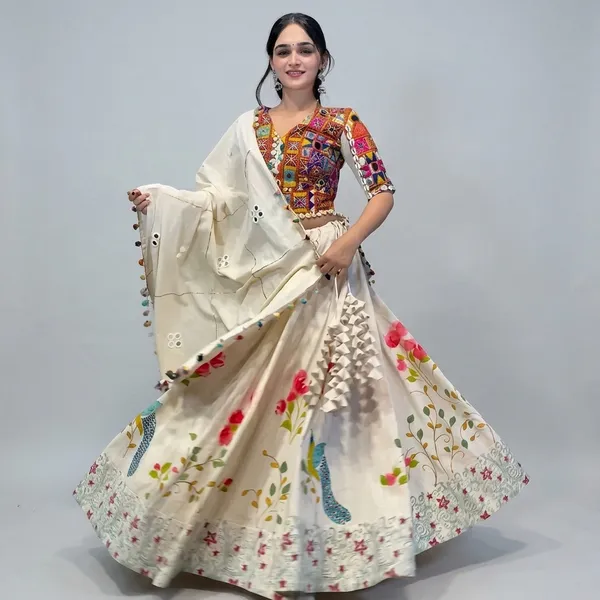 Multicolour_Cotton_Flared_Lehenga_Choli_For_Women