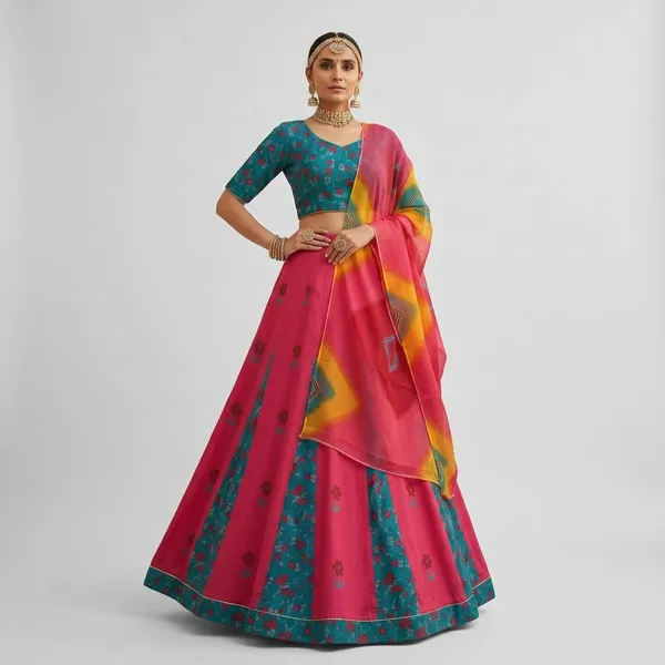 Pink_Cotton_Embroidered_Rajputi_Poshak_Fabric_For_Women
