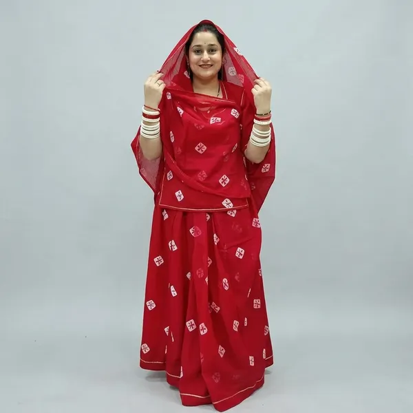 Red_Cotton_Bandhani_Block_Print_Rajputi_Suit_For_Women
