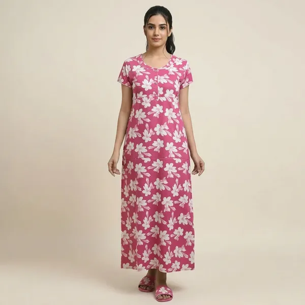 Pink_Pure_Cotton_Floral_Relaxed_Fit_Nighty_For_Women