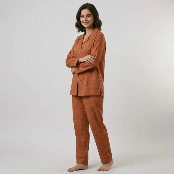 Rust_Cotton_Full-Sleeve_Night_Suit_Set_For_Women