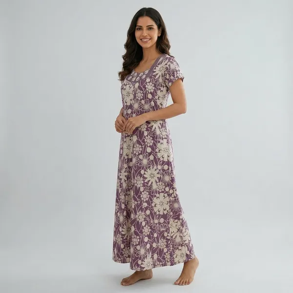 Purple_Pure_Cotton_Floral_Relaxed_Fit_Nightgown_For_Women