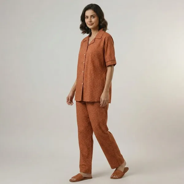 Rust_Cotton_Printed_Night_Suit_For_Women