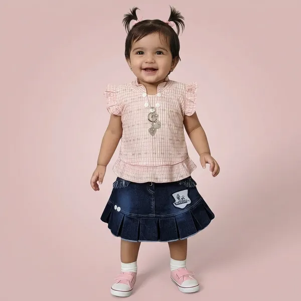 Pink_Pure_Cotton_Printed_Skirt_Top_Set_For_Girls