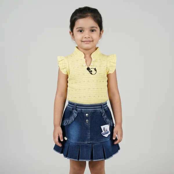 Yellow_Cotton_Skirt_Top_Set_For_Girls