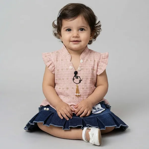 Pink_Pure_Cotton_Printed_Skirt_Top_Set_For_Girls