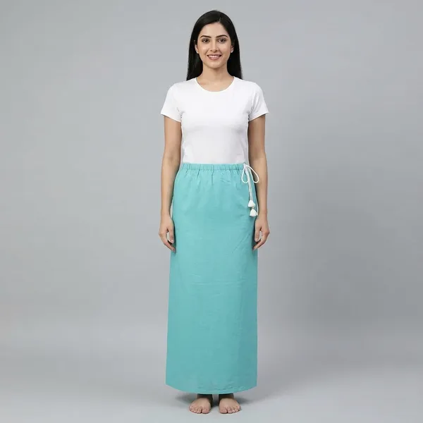 Sky_Blue_Pure_Cotton_Adjustable_Saree_Petticoat_For_Women