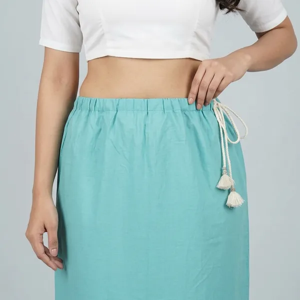 Sky_Blue_Pure_Cotton_Adjustable_Saree_Petticoat_For_Women