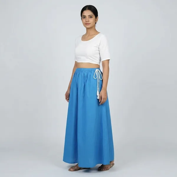 Blue_Cotton_Saree_Petticoat_For_Women
