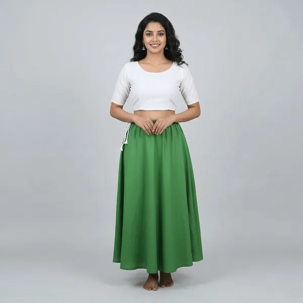 Pak_Green_Pure_Cotton_Adjustable_Saree_Petticoat_For_Women