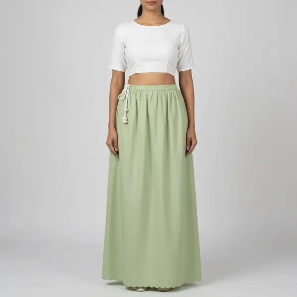 Pista_Cotton_Saree_Petticoat_For_Women
