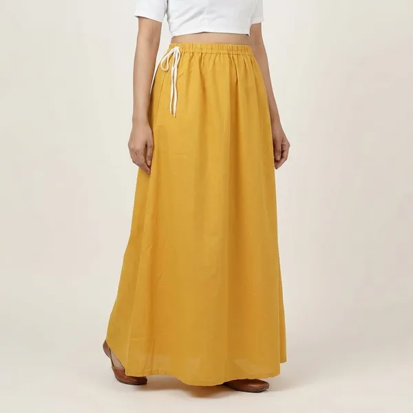 Yellow_Cotton_Saree_Petticoat_For_Women