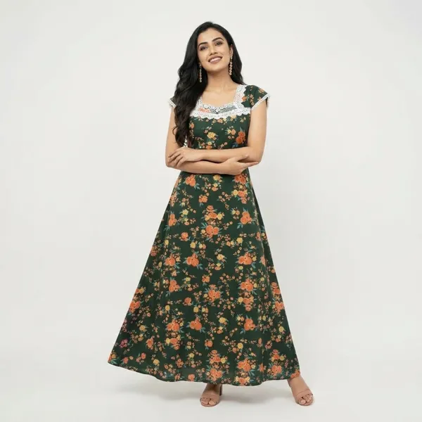 Green_Pure_Cotton_Printed_Lace_Neck_Nighty_For_Women
