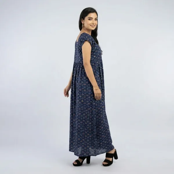 Navy_Blue_Pure_Cotton_Printed_Lace_Neck_Nighty_For_Women