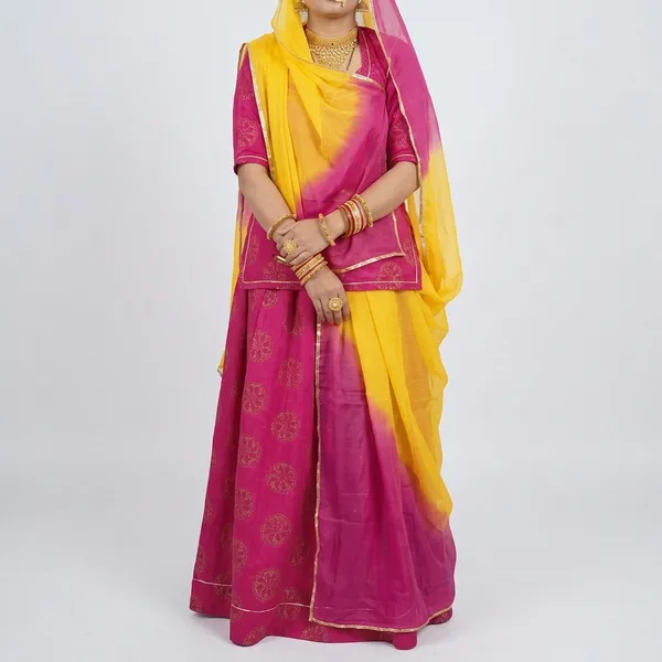 Pink_Khadi_Cotton_Unstitched_Rajputi_Poshak_For_Women