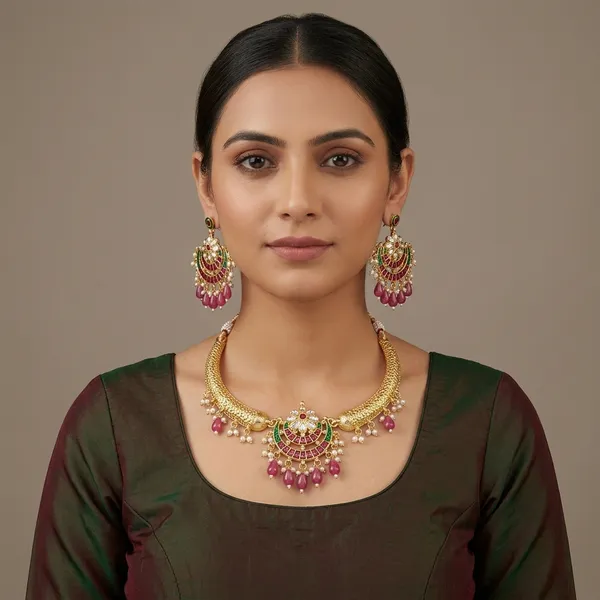 Gold_Metal_Alloy_Meenakari_Hansli_Jewelry_Set_For_Women