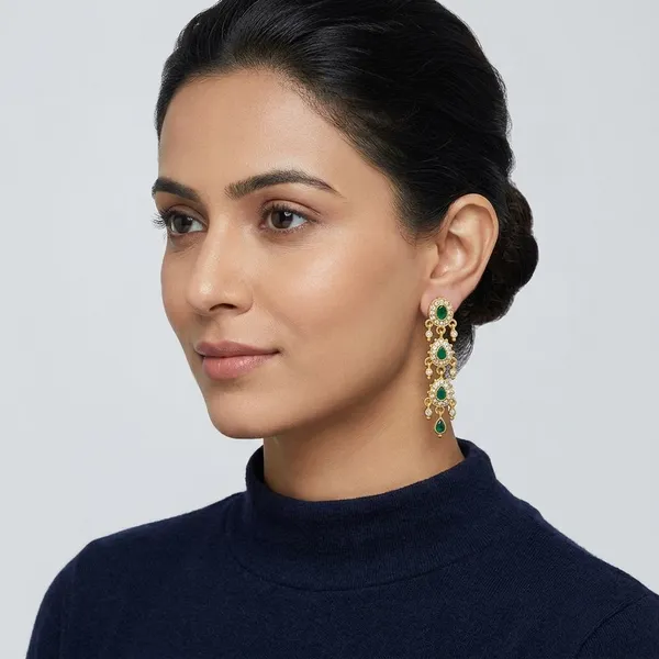 Green_Gold_Plated_Kundan_Pearl_Chandbali_Earrings_For_Women