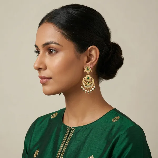 Green_Gold_Plated_Kundan_Rajputi_Chandbali_Earrings_For_Women