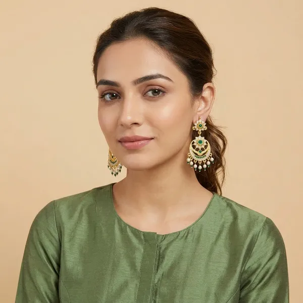 Green_Gold_Plated_Kundan_Rajputi_Chandbali_Earrings_For_Women