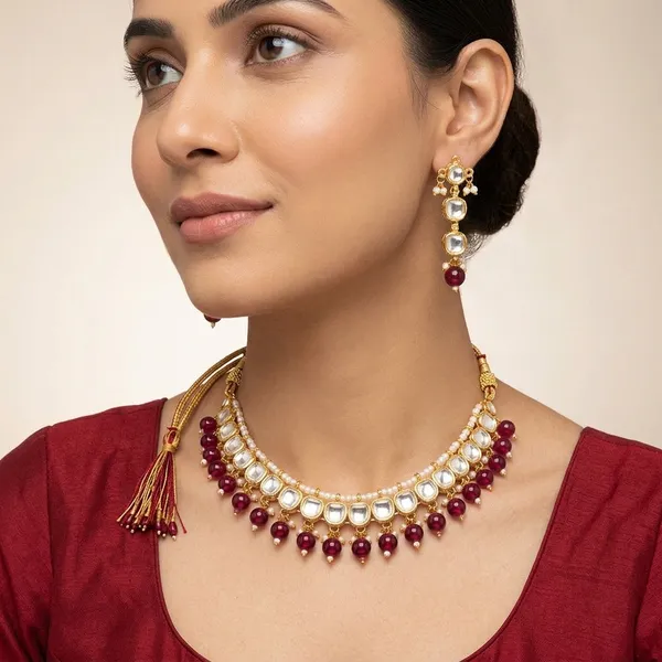 Multicolour_Gold_Plated_Pachi_Kundan_Ruby_Bead_Necklace_Set_For_Women