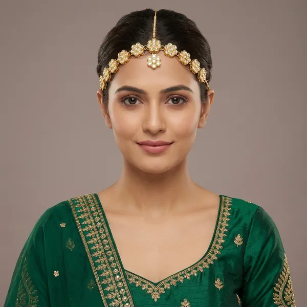 Gold_Metal_Alloy_Kundan_Rajputi_Sheeshphool_Matha_Patti_For_Women