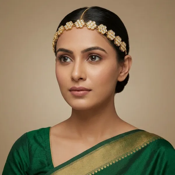 Gold_Metal_Alloy_Kundan_Rajputi_Sheeshphool_Matha_Patti_For_Women