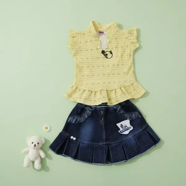 Cotton_Casual_Dyed_Regular_Skirt_Top_Set_For_Girls