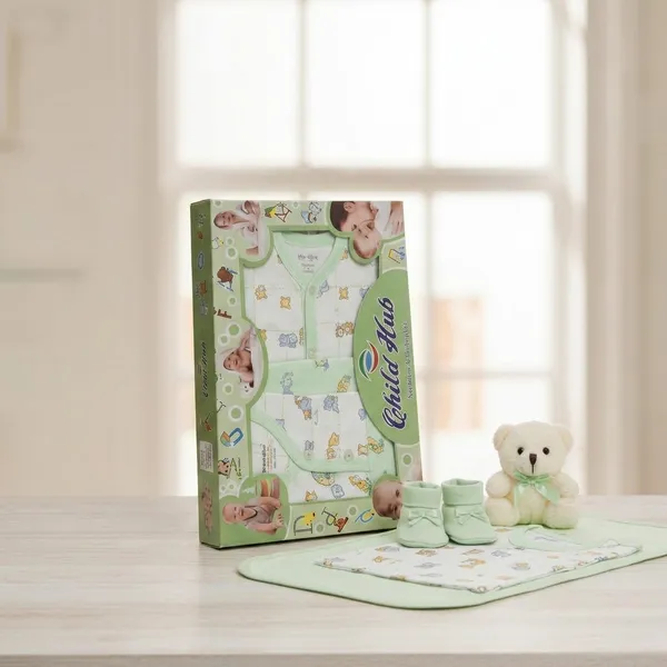 Green_Cotton_Newborn_Baby_Gift_Clothing_Set