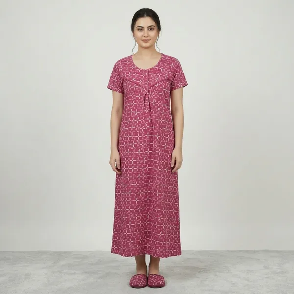 Pink_Cotton_Nighty_For_Women
