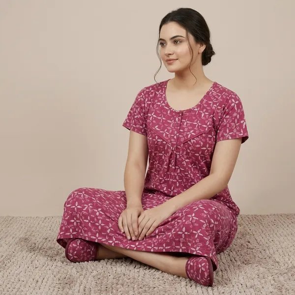 Pink_Cotton_Nighty_For_Women
